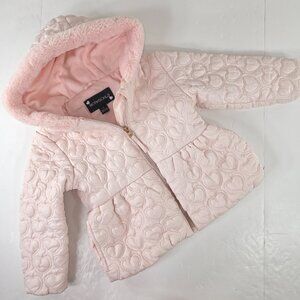 Rothschild Toddler GIRLS SIZE 3T Quilted Peplum Jacket LIGHT PINK FULL ZIP FLAWS
